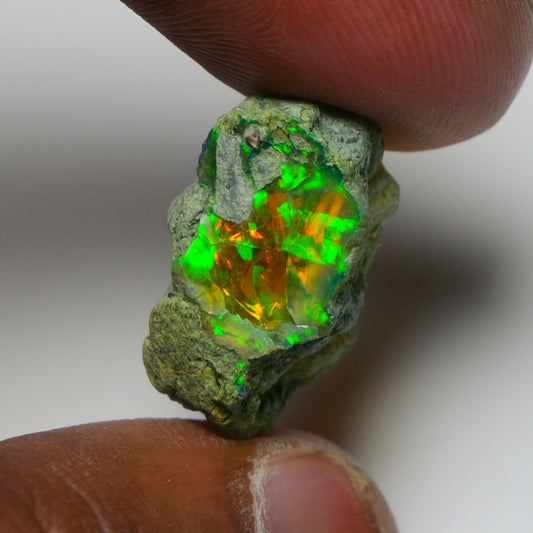 Black Opal  16.35  Carats | Natural Black Ethiopian Opal Rough - Ready for Cutting & Jewelry