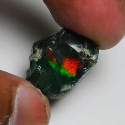 Black Opal 12.40 Carats | Natural Black Ethiopian Opal Rough - Ready for Cutting & Jewelry