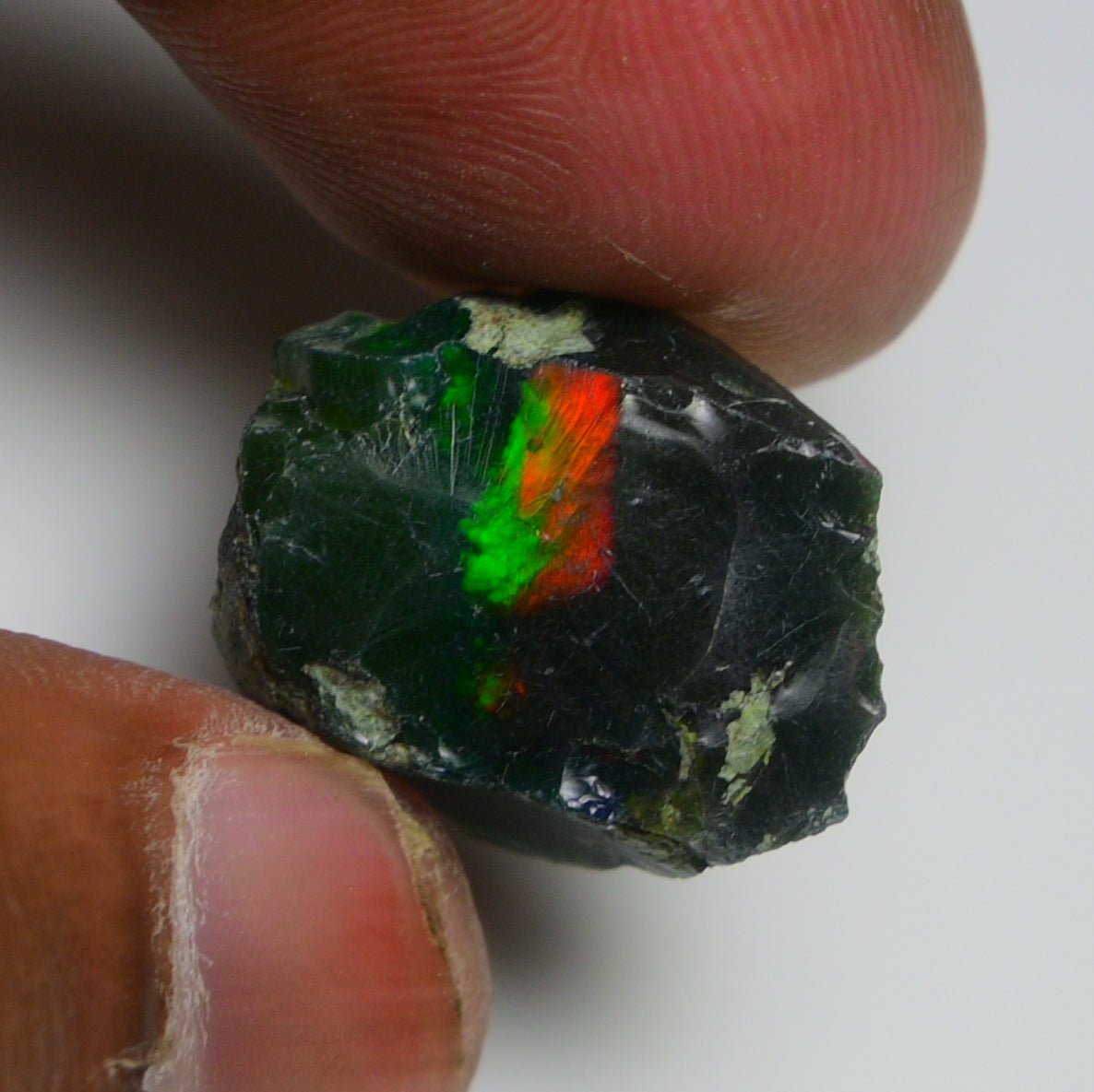 Black Opal 12.40 Carats | Natural Black Ethiopian Opal Rough - Ready for Cutting & Jewelry