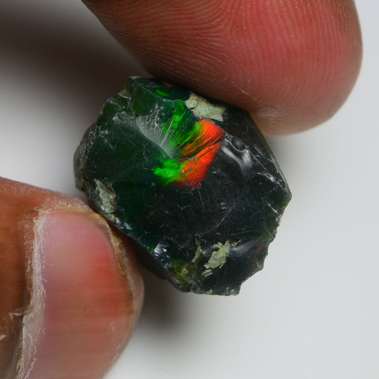 Black Opal 12.40 Carats | Natural Black Ethiopian Opal Rough - Ready for Cutting & Jewelry
