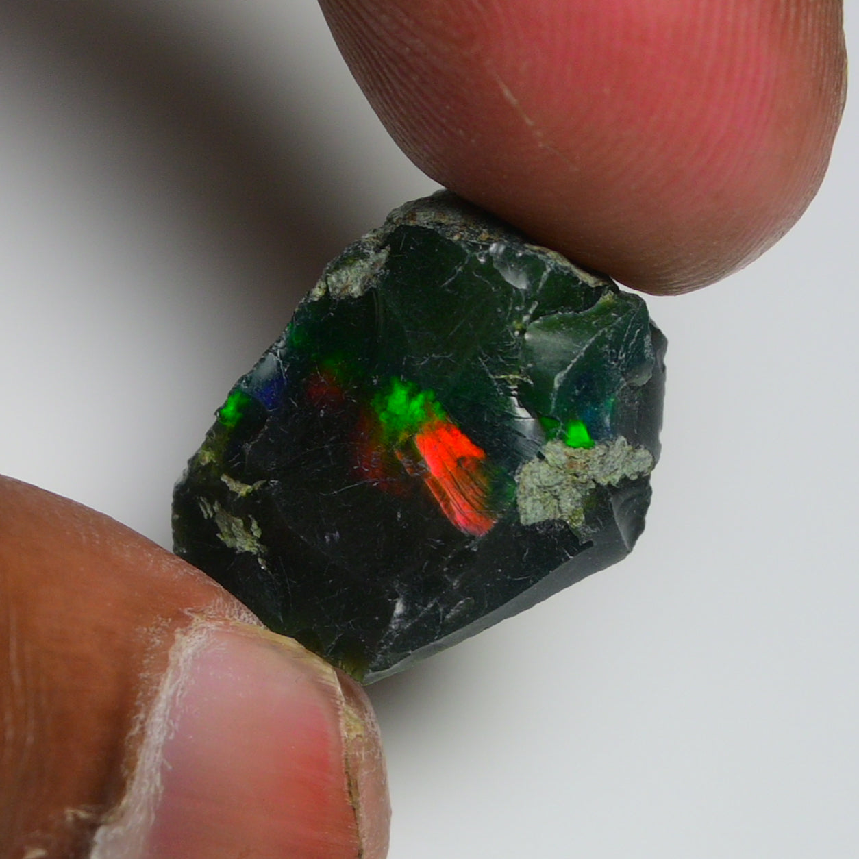 Black Opal 12.40 Carats | Natural Black Ethiopian Opal Rough - Ready for Cutting & Jewelry