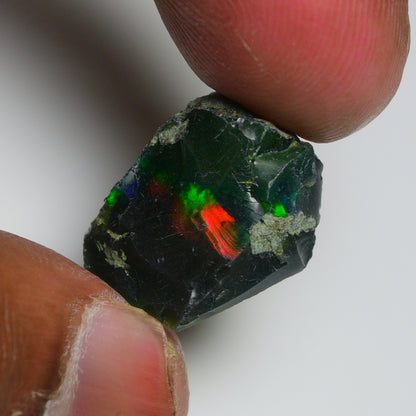 Black Opal 12.40 Carats | Natural Black Ethiopian Opal Rough - Ready for Cutting & Jewelry