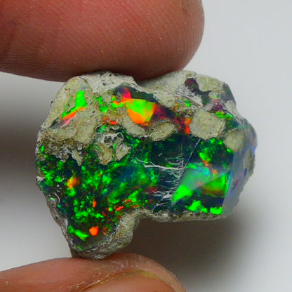Black Opal Weight: 11.55  Carats | Natural Black Ethiopian Opal Rough - Ready for Cutting & Jewelry