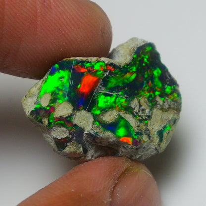 Black Opal Weight: 11.55  Carats | Natural Black Ethiopian Opal Rough - Ready for Cutting & Jewelry