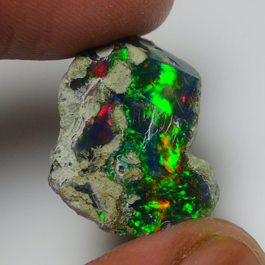 Black Opal Weight: 11.55  Carats | Natural Black Ethiopian Opal Rough - Ready for Cutting & Jewelry