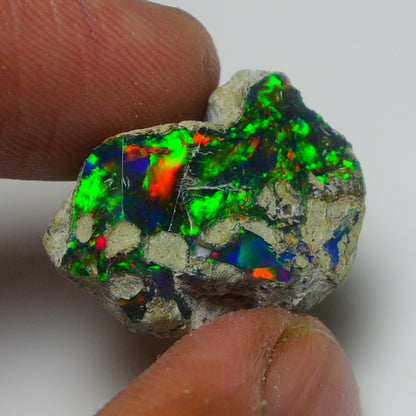 Black Opal Weight: 11.55  Carats | Natural Black Ethiopian Opal Rough - Ready for Cutting & Jewelry