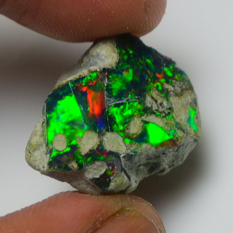 Black Opal Weight: 11.55  Carats | Natural Black Ethiopian Opal Rough - Ready for Cutting & Jewelry