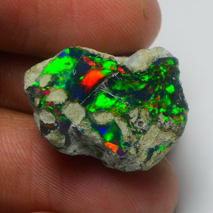 Black Opal Weight: 11.55  Carats | Natural Black Ethiopian Opal Rough - Ready for Cutting & Jewelry