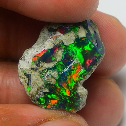 Black Opal Weight: 11.55  Carats | Natural Black Ethiopian Opal Rough - Ready for Cutting & Jewelry