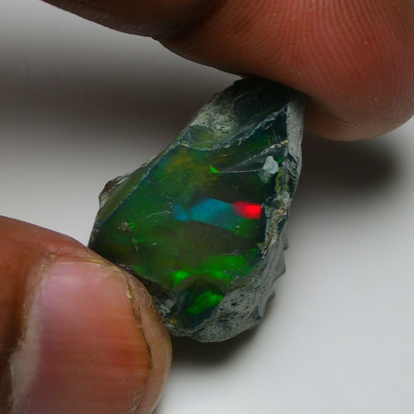 Black Opal 28.85 Carats | Natural Black Ethiopian Opal Rough - Ready for Cutting & Jewelry