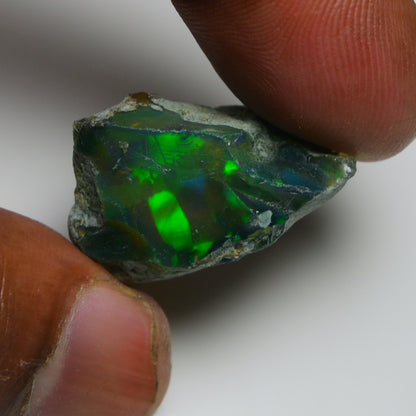 Black Opal 28.85 Carats | Natural Black Ethiopian Opal Rough - Ready for Cutting & Jewelry
