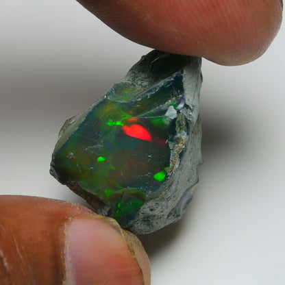 Black Opal 28.85 Carats | Natural Black Ethiopian Opal Rough - Ready for Cutting & Jewelry