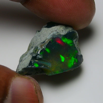 Black Opal 28.85 Carats | Natural Black Ethiopian Opal Rough - Ready for Cutting & Jewelry