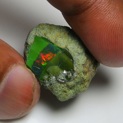 Black Opal 27.60 Carats | Natural Black Ethiopian Opal Rough - Ready for Cutting & Jewelry