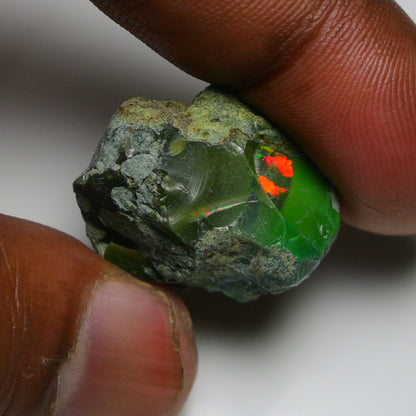 Black Opal 27.60 Carats | Natural Black Ethiopian Opal Rough - Ready for Cutting & Jewelry