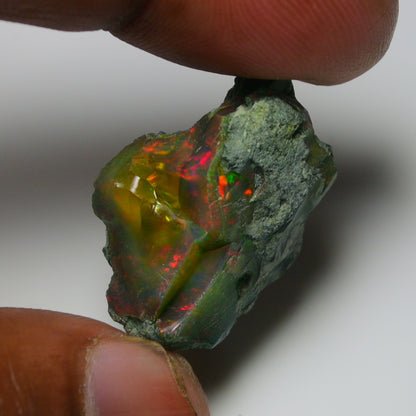 Black Opal  29.20 Carats | Natural Black Ethiopian Opal Rough - Ready for Cutting & Jewelry