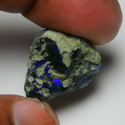 Black Opal  15.40  Carats | Natural Black Ethiopian Opal Rough - Ready for Cutting & Jewelry
