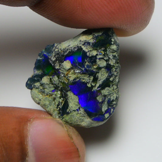 Black Opal  15.40  Carats | Natural Black Ethiopian Opal Rough - Ready for Cutting & Jewelry