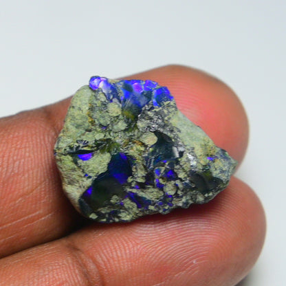 Black Opal  15.40  Carats | Natural Black Ethiopian Opal Rough - Ready for Cutting & Jewelry