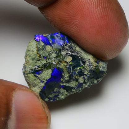 Black Opal  15.40  Carats | Natural Black Ethiopian Opal Rough - Ready for Cutting & Jewelry