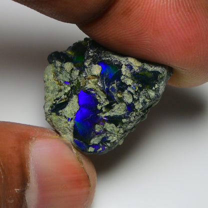 Black Opal  15.40  Carats | Natural Black Ethiopian Opal Rough - Ready for Cutting & Jewelry