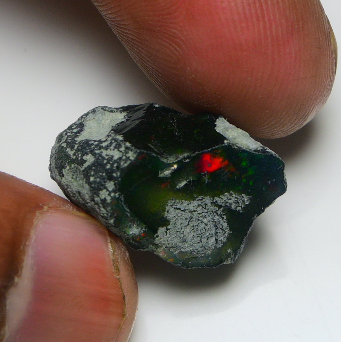 Black Opal 17.40 Carats | Natural Black Ethiopian Opal Rough - Ready for Cutting & Jewelry