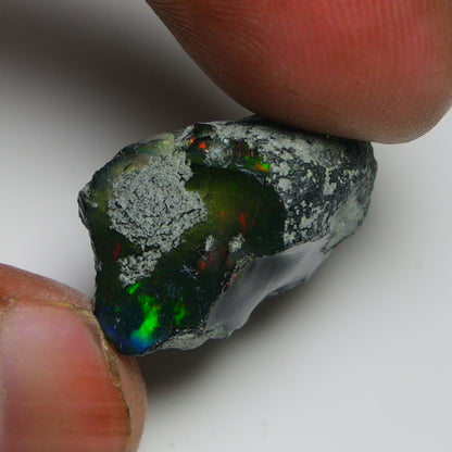 Black Opal 17.40 Carats | Natural Black Ethiopian Opal Rough - Ready for Cutting & Jewelry