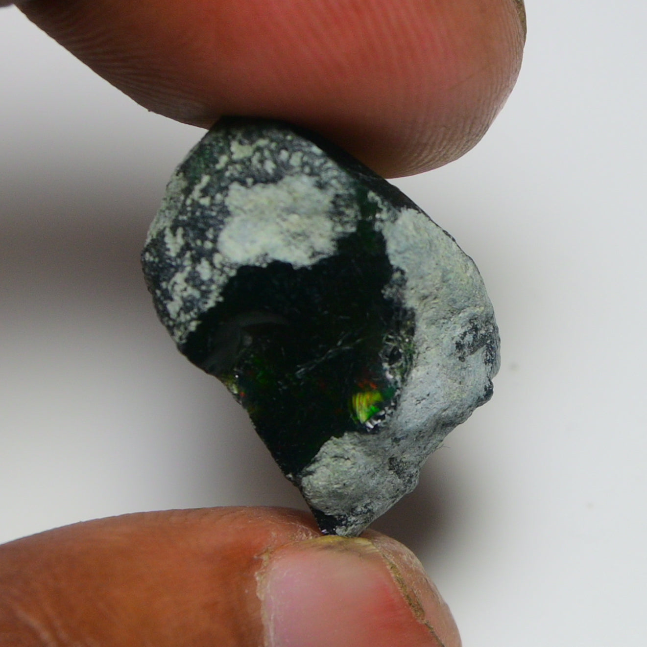 Black Opal 17.40 Carats | Natural Black Ethiopian Opal Rough - Ready for Cutting & Jewelry