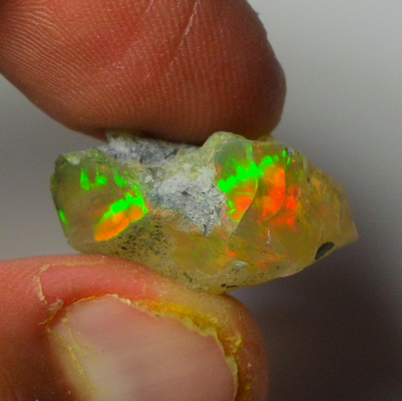 Black Opal Weight: 19.75 Carats | Natural Black Ethiopian Opal Rough - Ready for Cutting & Jewelry