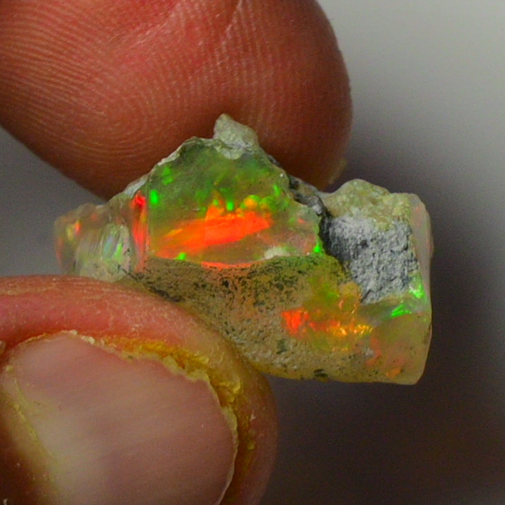 Black Opal Weight: 19.75 Carats | Natural Black Ethiopian Opal Rough - Ready for Cutting & Jewelry