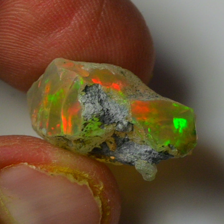 Black Opal Weight: 19.75 Carats | Natural Black Ethiopian Opal Rough - Ready for Cutting & Jewelry