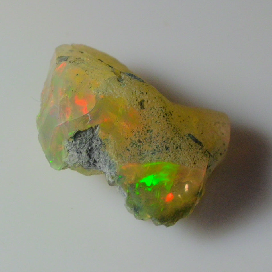 Black Opal Weight: 19.75 Carats | Natural Black Ethiopian Opal Rough - Ready for Cutting & Jewelry