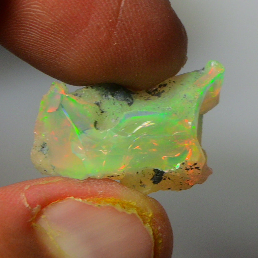 Black Opal Weight: 16.50 Carats | Natural Black Ethiopian Opal Rough - Ready for Cutting & Jewelry