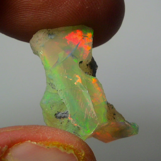 Black Opal Weight: 16.50 Carats | Natural Black Ethiopian Opal Rough - Ready for Cutting & Jewelry