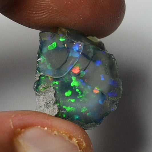 Black Opal Rough 15.35 Carats | Natural Ethiopian Opal Rough - Ready for Cutting & Jewelry | AAA Grade Opal Raw