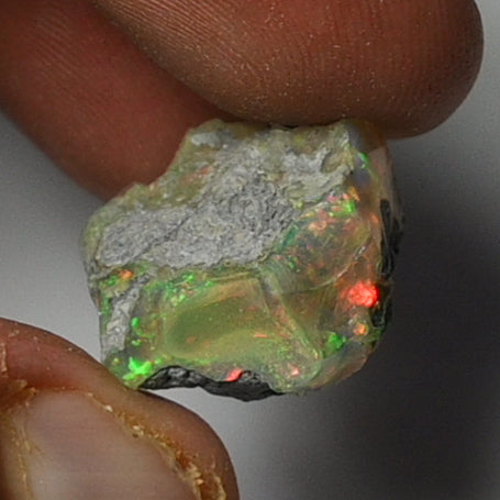 Black Opal Rough 17.15 Carats | Natural Ethiopian Opal Rough - Ready for Cutting & Jewelry | AAA Grade Opal Raw