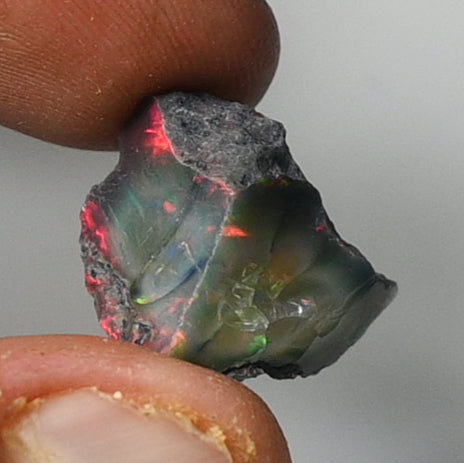 Black Opal Rough 15.15 Carats | Natural Ethiopian Opal Rough - Ready for Cutting & Jewelry | AAA Grade Opal Raw