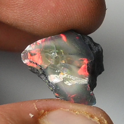 Black Opal Rough 15.15 Carats | Natural Ethiopian Opal Rough - Ready for Cutting & Jewelry | AAA Grade Opal Raw