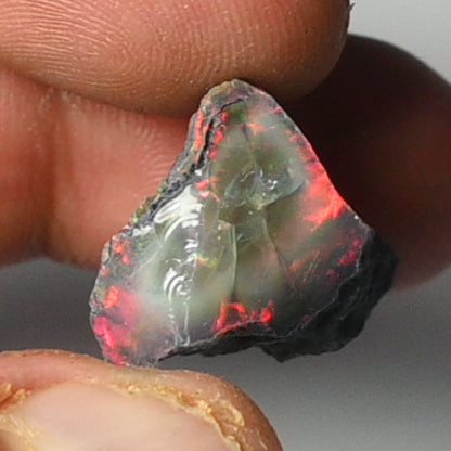 Black Opal Rough 15.15 Carats | Natural Ethiopian Opal Rough - Ready for Cutting & Jewelry | AAA Grade Opal Raw
