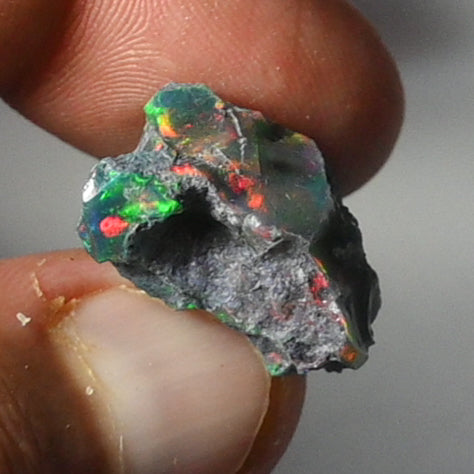 Black Opal Rough 15.40 Carats | Natural Ethiopian Opal Rough - Ready for Cutting & Jewelry | AAA Grade Opal Raw