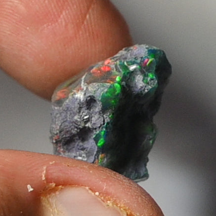 Black Opal Rough 15.40 Carats | Natural Ethiopian Opal Rough - Ready for Cutting & Jewelry | AAA Grade Opal Raw
