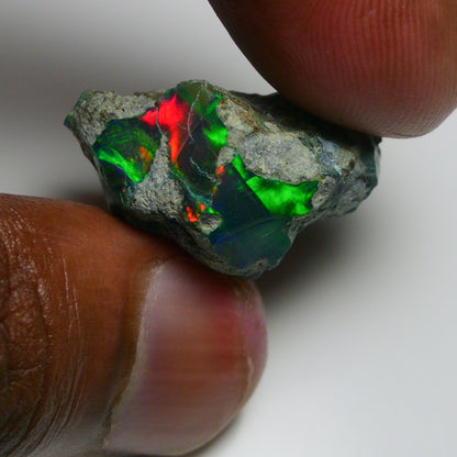 Rare Black Opal 24.80 Carats | Natural Black Ethiopian Opal Rough - Ready for Cutting & Jewelry!
