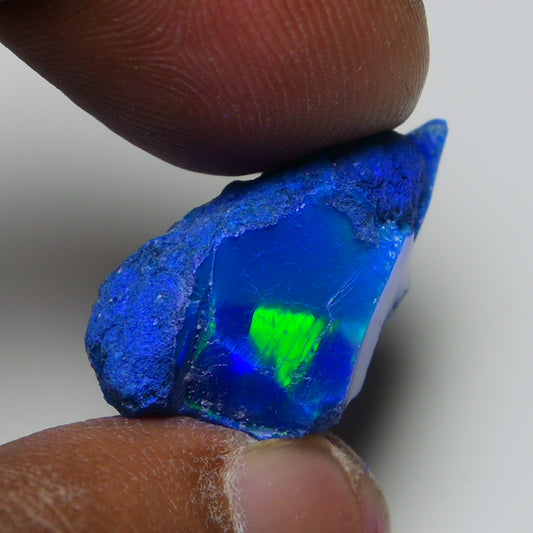 Rare Blue Opal 17.30 Carats | Natural Blue Ethiopian Opal Rough - Ready for Cutting & Jewelry!