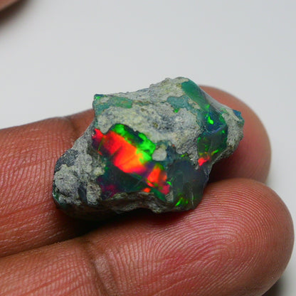 Rare Black Opal 24.80 Carats | Natural Black Ethiopian Opal Rough - Ready for Cutting & Jewelry!