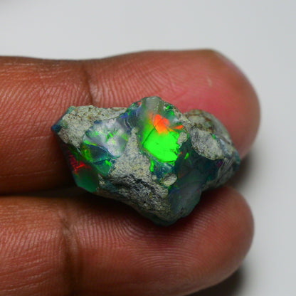 Rare Black Opal 24.80 Carats | Natural Black Ethiopian Opal Rough - Ready for Cutting & Jewelry!