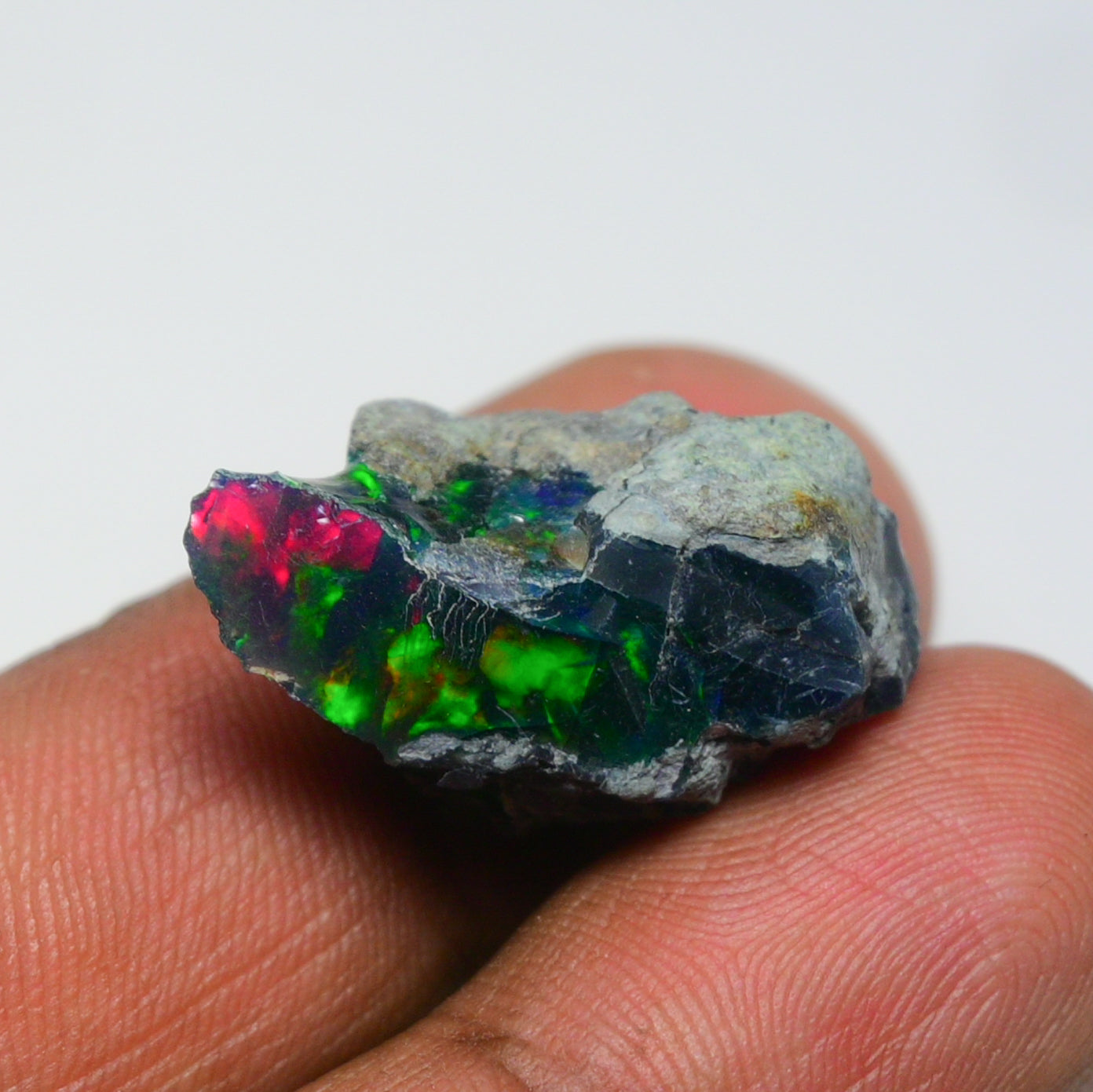Rare Black Opal 16.10 Carats | Natural Black Ethiopian Opal Rough - Ready for Cutting & Jewelry!