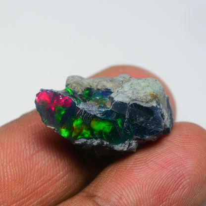 Rare Black Opal 16.10 Carats | Natural Black Ethiopian Opal Rough - Ready for Cutting & Jewelry!