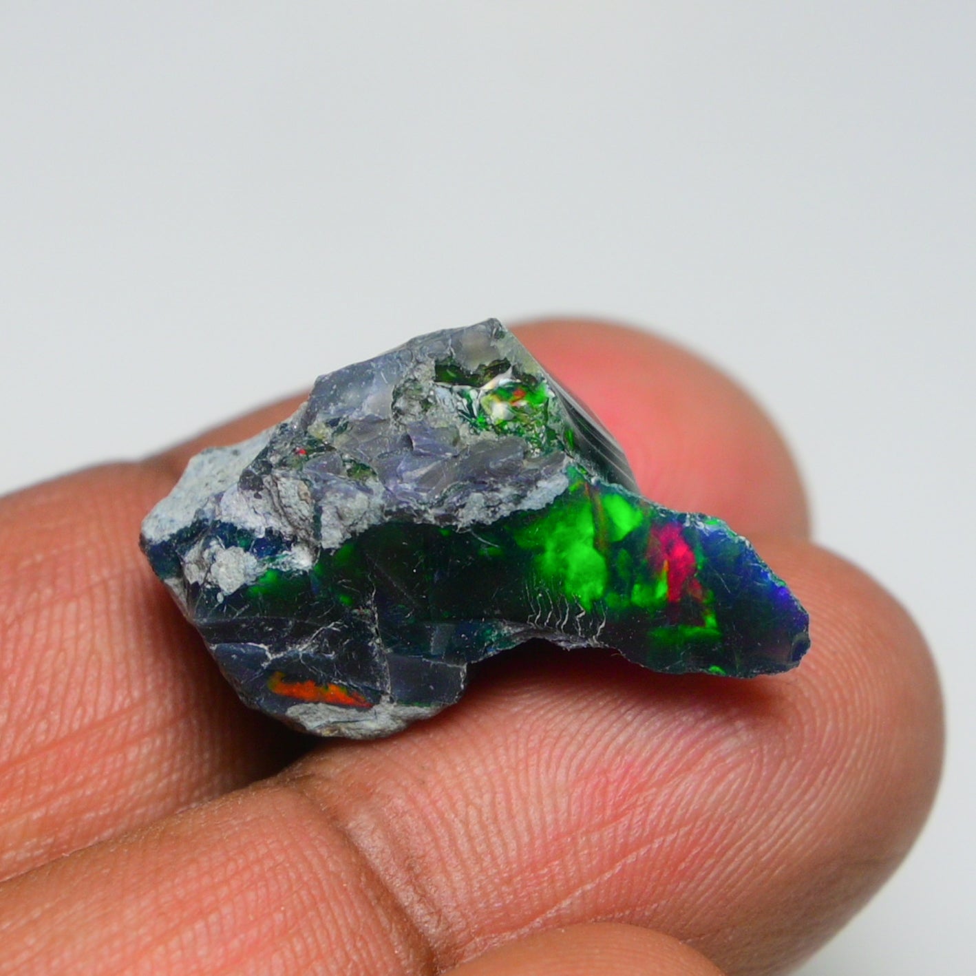 Rare Black Opal 16.10 Carats | Natural Black Ethiopian Opal Rough - Ready for Cutting & Jewelry!