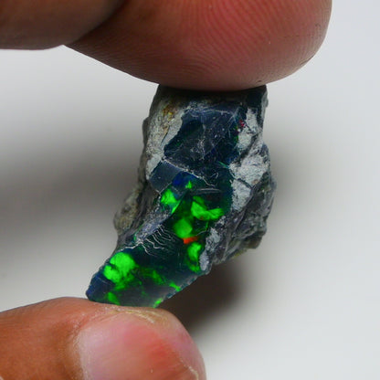 Rare Black Opal 16.10 Carats | Natural Black Ethiopian Opal Rough - Ready for Cutting & Jewelry!