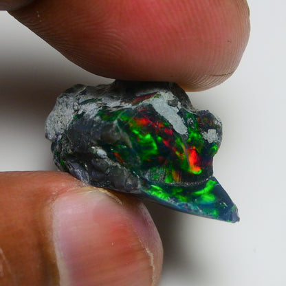 Rare Black Opal 16.10 Carats | Natural Black Ethiopian Opal Rough - Ready for Cutting & Jewelry!